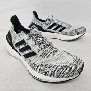 Adidas Ultraboost 21 Running Shoes GV7709 White Black Men's Size 9.5